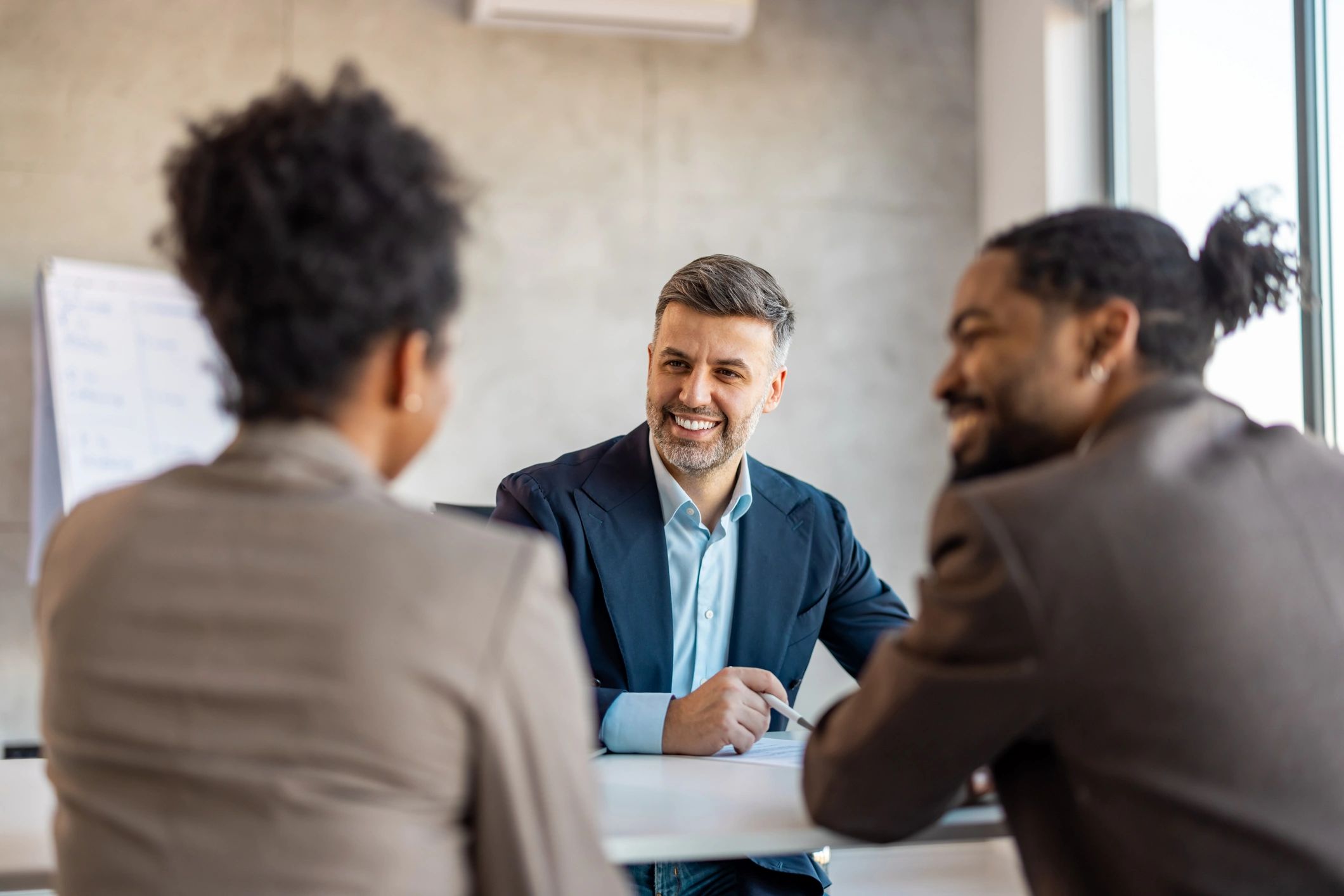 Consultant providing guidance during a client consultation