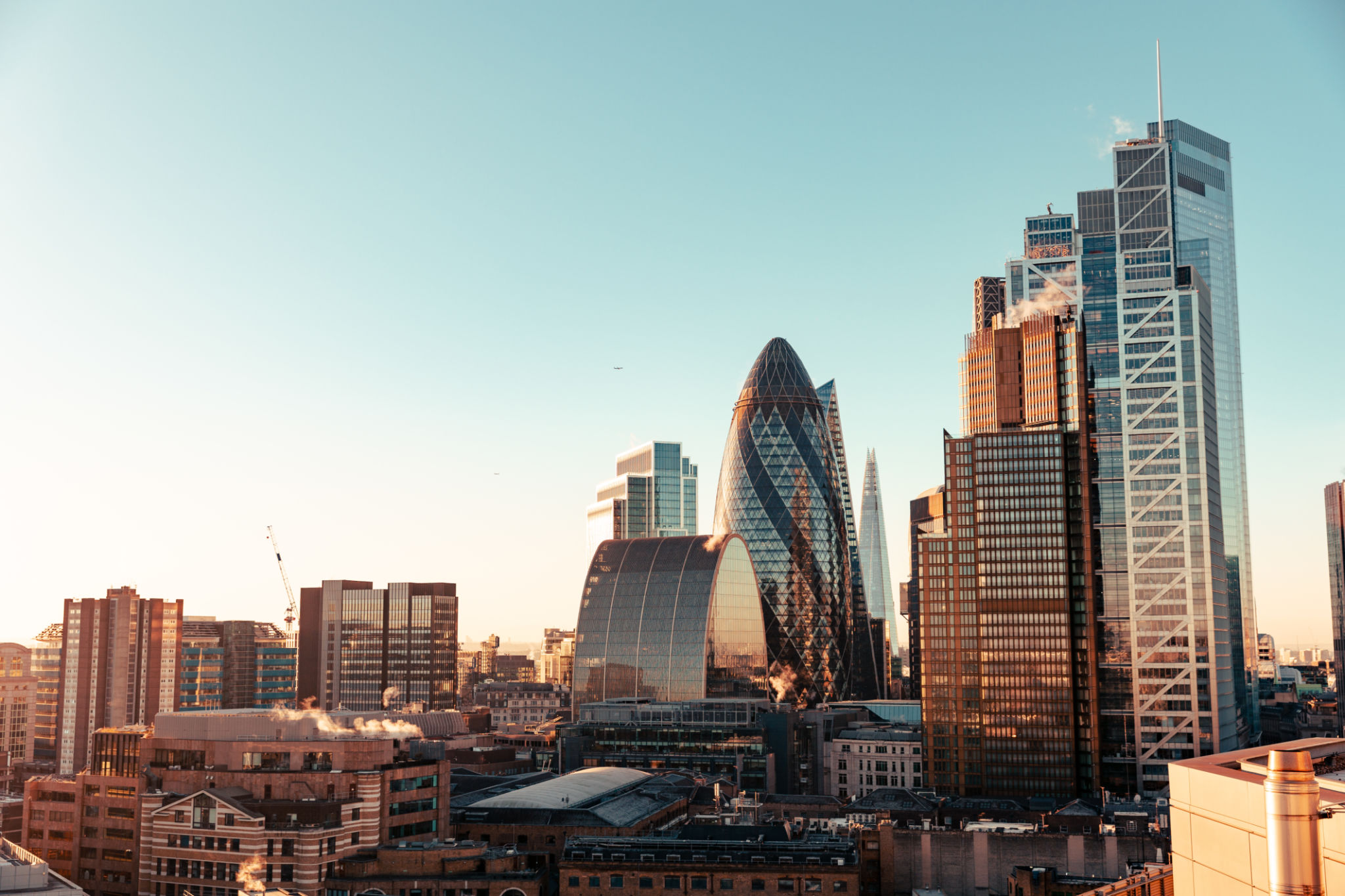 London skyline at sunset